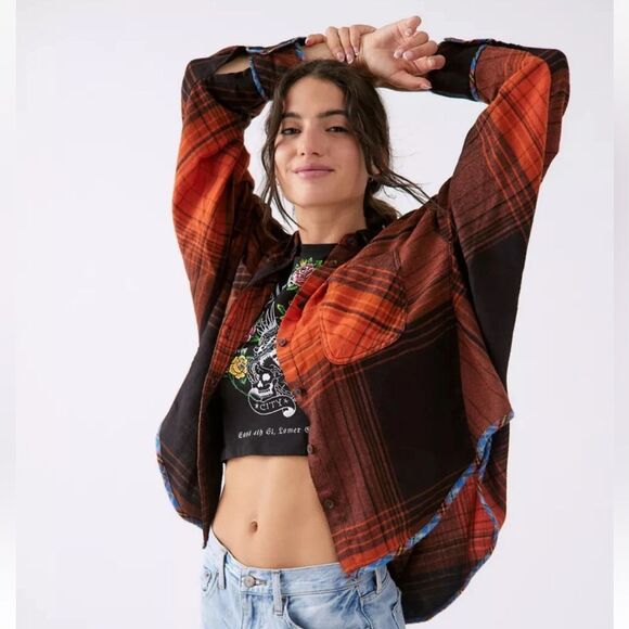 Urban Outfitters BDG Plaid Flowy Button Down Shirt(Size Small) - Picture 1 of 10